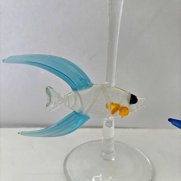 Murano Martini Fish Stem Martini Glasses Set 4 Tropical Barware Island Cocktail - Picture 7 of 8